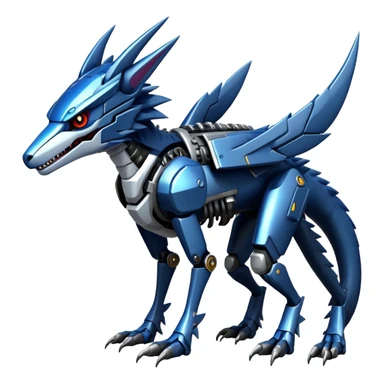 Edgy Futuristic Mechanical Sergal-raptor-nargacuga-vernid sticker