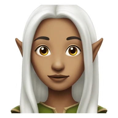 half elf woman, WHITE HAIR sticker