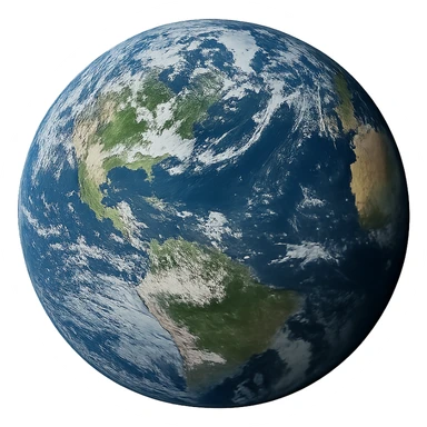 realistic planet earth sphere, no background sticker