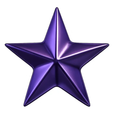 star with a metallic purple finish, no background sticker