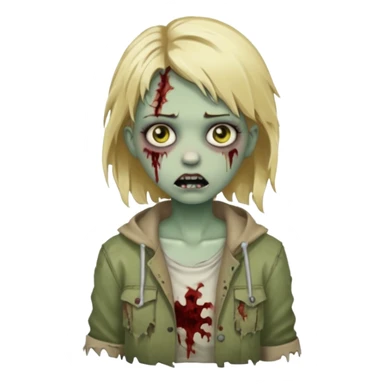 girl zombie with blonde hair sticker