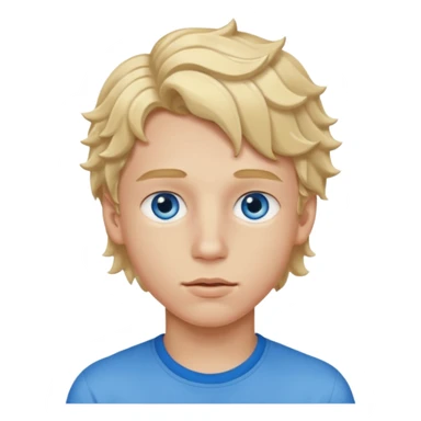 Teenage boy with blue eyes, blonde wavy hair and thick lips sticker