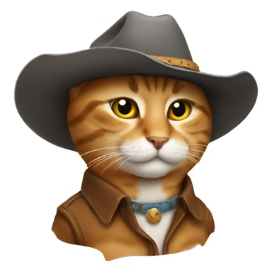 Cat with a cowboy hat sticker
