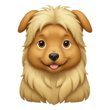dog with long blonde hair sticker