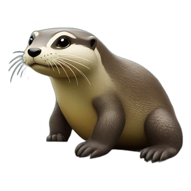 Un loutre sur une tortue sticker