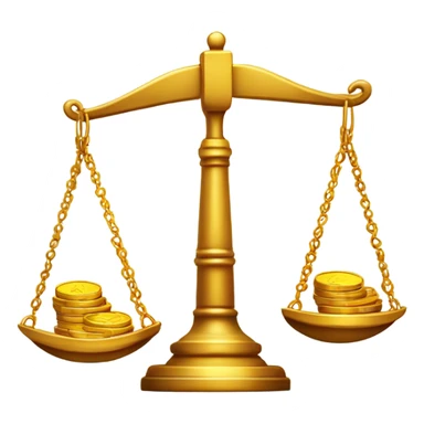 Scales: on one side -  heart and on the other - coins sticker