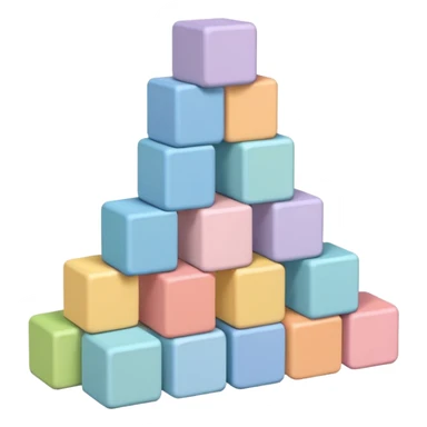 Pastel colored educational wood toy blocks stacked  sticker