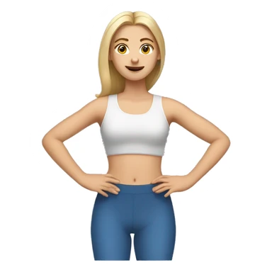 Caucasian girl with crop top stretching sticker