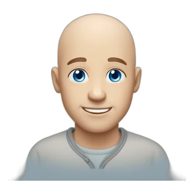 Bald blue eyes hamdsome happy sticker
