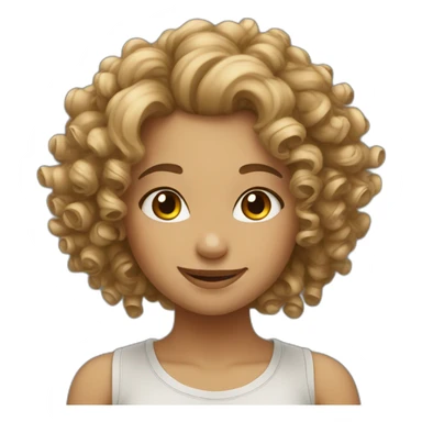 satisfaction girl curly haired sticker