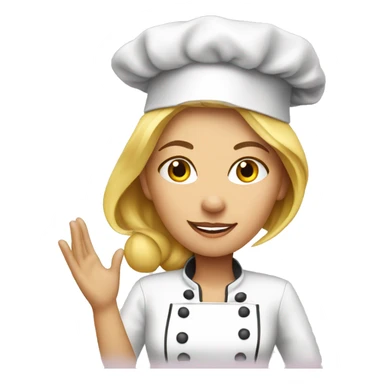 Blonde female chef salute  sticker
