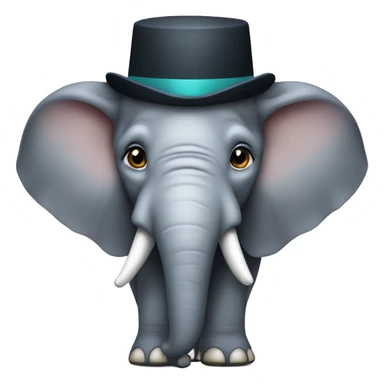 elephant with big head and small hat sticker