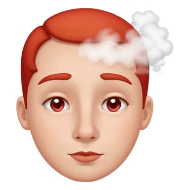 face with steam coming from nose and red cheeks sticker