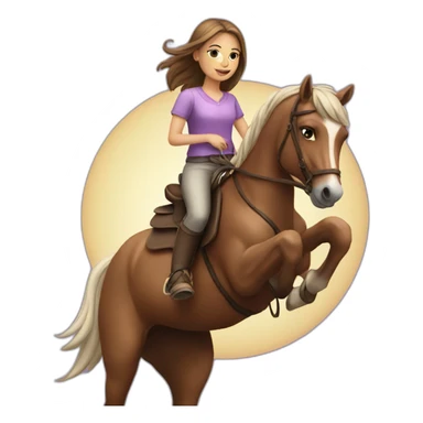 Girl on horse  sticker
