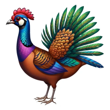 ringneck pheasant, simple and colorful sticker