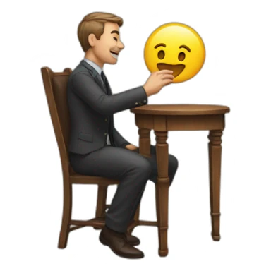 Man touching the thing in a chair sticker