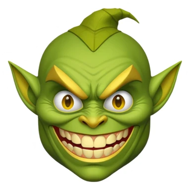 Green ugly goblin with yellow teeth and its fat  sticker