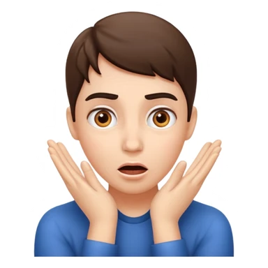 suprised angle, hands on cheeks sticker