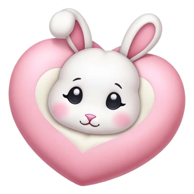 A pink heart with a white bun sticker