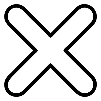 simple and clear red X icon with transparent background sticker