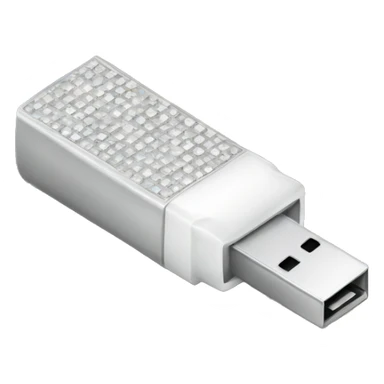 white pendrive with silver disco ball sticker