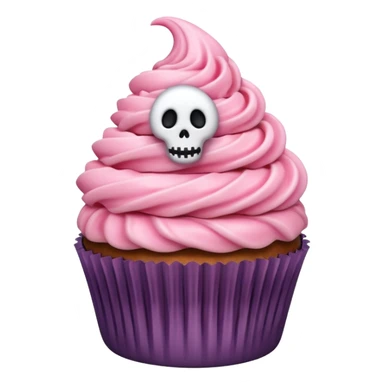 Soft pink Halloween cupcake sticker