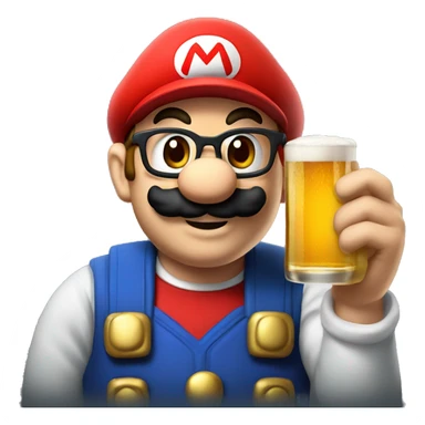 Mario bros with a beer sticker
