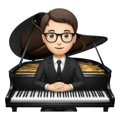 male portrait with glasses and piano sticker