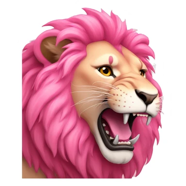 Pink roaring lion  sticker