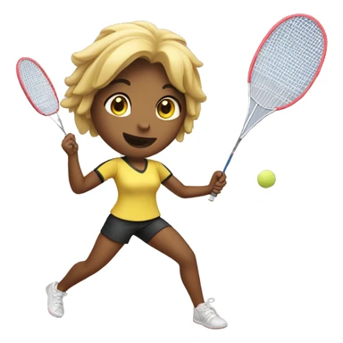 girl playing a badminton smash sticker