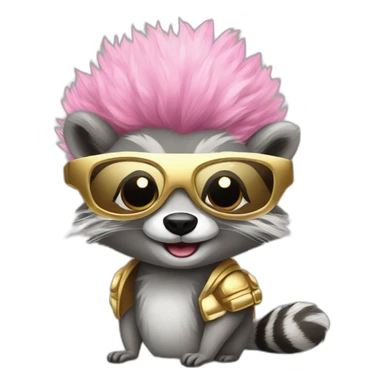 married-raccoons-with-pink-wigs-gold-sneakers sticker