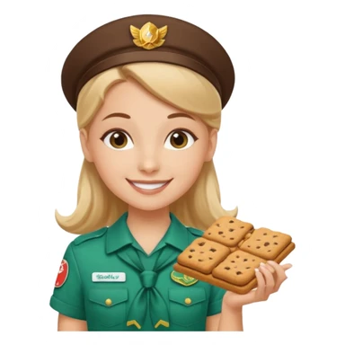 white girl scout selling cookie at Wendy’s big sticker
