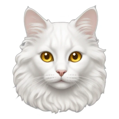 white cat with golden eyes and curly hair sticker