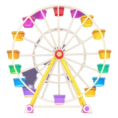 basic rainbow ferris wheel sticker