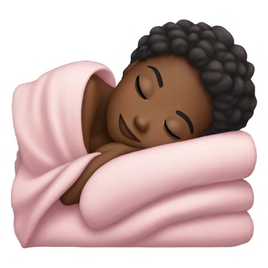 black girl sleeping with pink blanket with lashes sticker