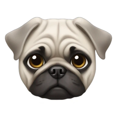pug with girl white hair  sticker