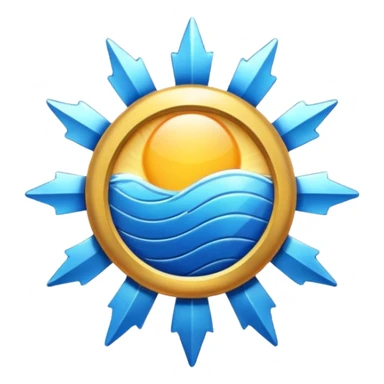 Verified badge with the body of a Sun ☀️ make the color blue and make sure they is no cartoon in it sticker