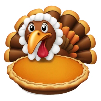Turkey eating a pumpkin pie  sticker