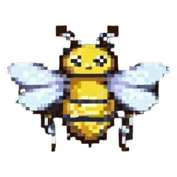 cute bee, pixel art style sticker