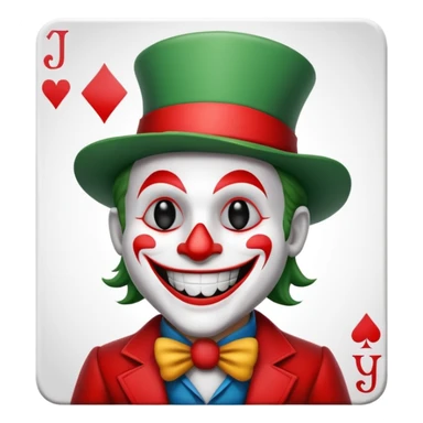square poker card with a jolly joker sticker