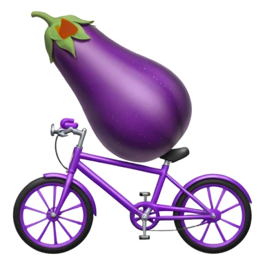 Eggplant riding a bike sticker