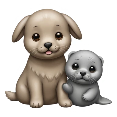 Puppy and seal sticker