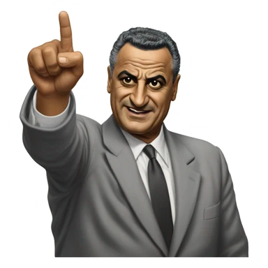 Gamal Abdel Nasser photorealistic points a finger sticker