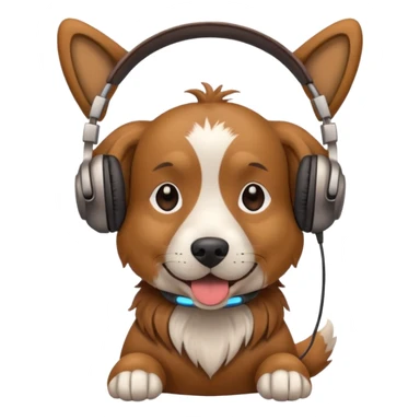 dog wearing headphones sticker