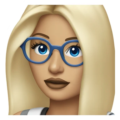 blonde kylie jenner with blue eyes and glasses  sticker