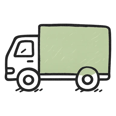 light green truck with black details, hand-drawn style sticker