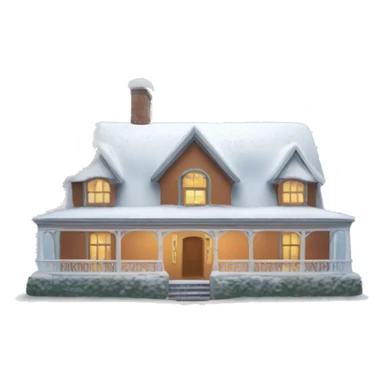 Country house in snow sticker