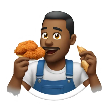 man eating fried chicken  sticker