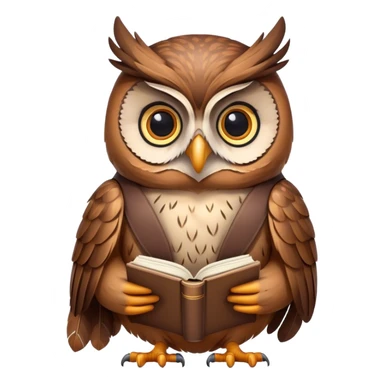 A wise owl with a book. sticker