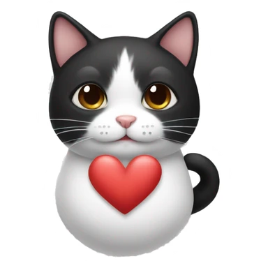 Black and white cat with a heart shaped mole sticker